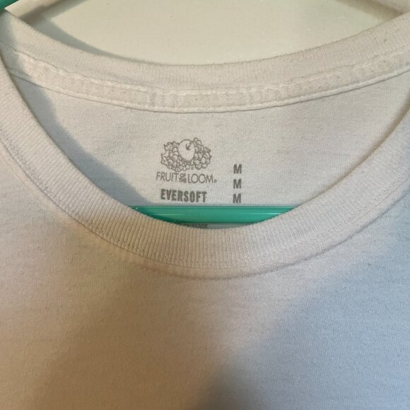 M Fruit of the Loom Eversoft White Short Sleeve T-shirt - Picture 2 of 4